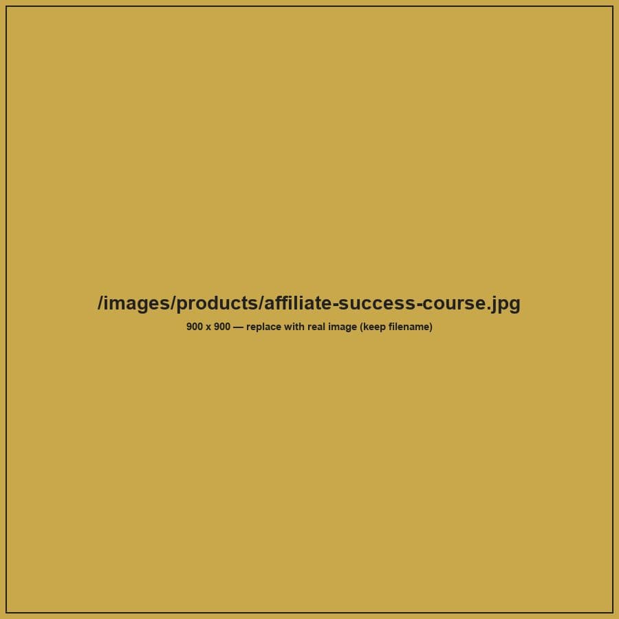 Affiliate Success Course